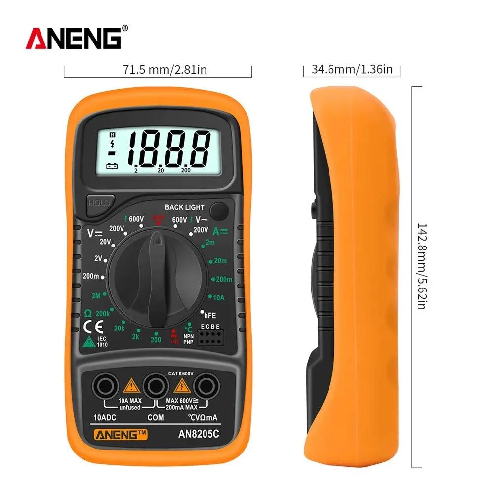 ANENG AN8205C Multimetro Tester Meter With Volt Ohm Digital Multimeter AC/DC Ammeter Thermocouple LCD Backlight Portable