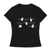 Summer new cotton couple short-sleeved T-shirt lazy style niche cat print design sense men's and women's top T-shirt