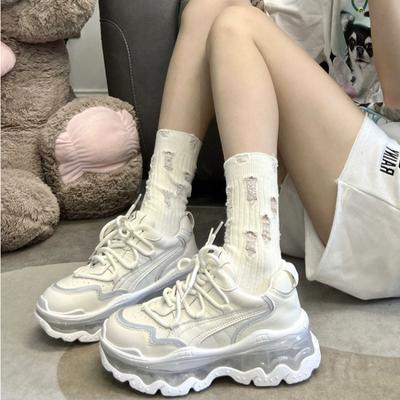Zapatillas de Suela Gruesa Zapatos de Mujer con Suela Gruesa de Gel para Aumentar la Altura Zapatillas Deportivas Casuales Tenis Zapatos Vulcanizados para Mujer