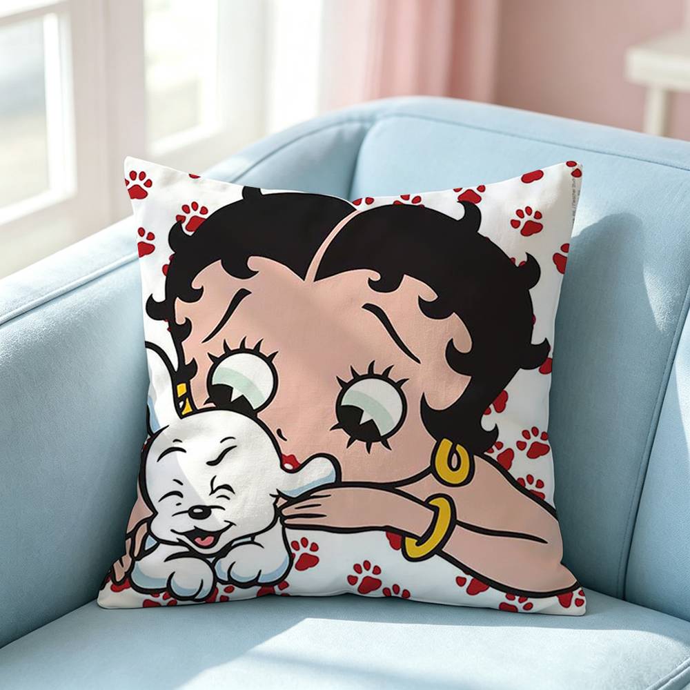 Hot Cartoon BBetty Boop Pillow Case Square DoubleSided Sofa Cushion Cover Bedroom Bedside Pillow