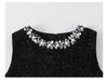 Girls' Autumn Pearl Collar Mesh Vest Princess Dress Set - 2025