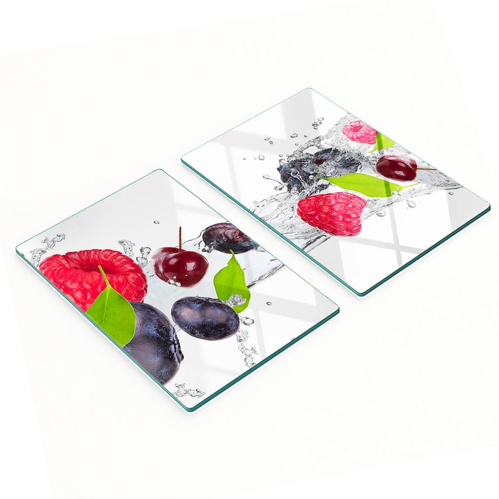 Glass Decorative Serving Boards for Snacks Fruits and Water 2X40X52 Cm