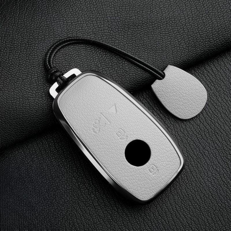 Car Key Case For Mercedes Benz Gls450 Key Cover Genuine Goat Leather Shell Buckle Bag; Gls480 Gls600