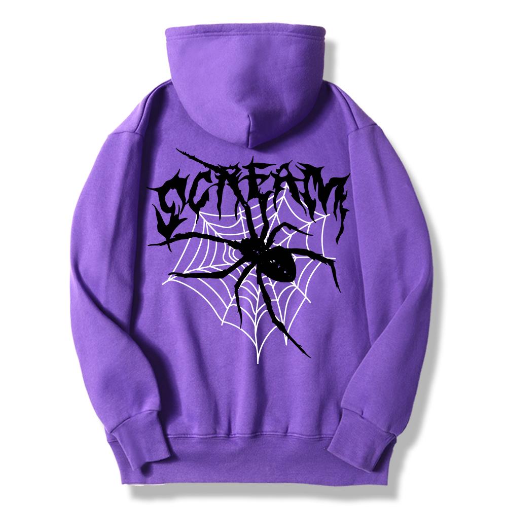 Scream Spiders & Cobwebs Printing Women Hoodies Harajuku Oversize Hoody Fashion Loose Clothing Comfortable Sweatshirt Female