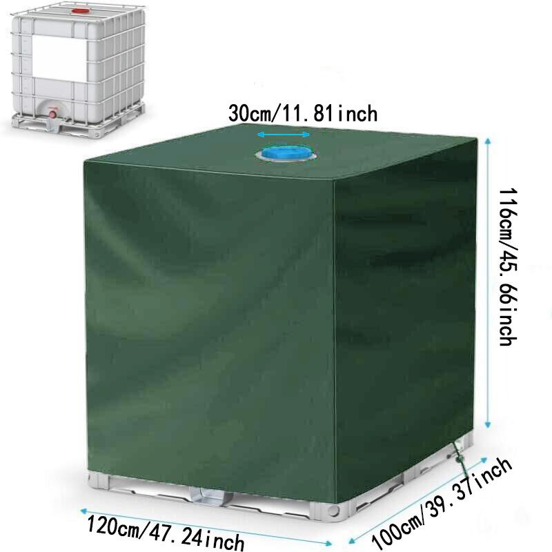 420D Oxford Fabric IBC Tote Cover 1000L Waterproof Sunproof Heavy Duty Tank Protector 120x100x116cm зелёный