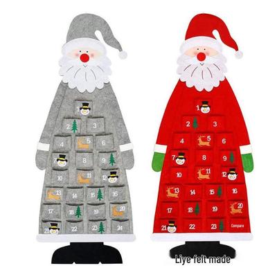 Calendario dell'Avvento Albero di Natale in Feltro Fai da Te con Babbo Natale e Ornamenti per Bambini
