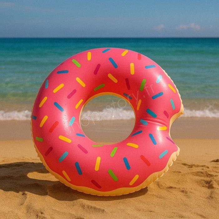Giant Inflatable Donut Shape Buoy 105 Cm Multicolor for Children and Adults Pool or Beach