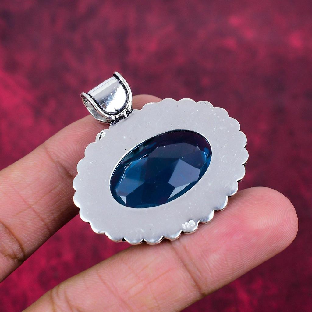 Tanzanite Handmade Gemstone Pendant, 925 Solid Sterling Silver Pendant Antique Jewelry, For Engagement Gift