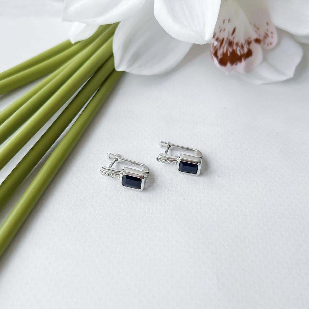 Silver Earrings with Natural Sapphire 2.363ct (2150527)