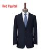 Hongdu Men's Deep Blue Slim-Fit Wool Blend Suit Jacket