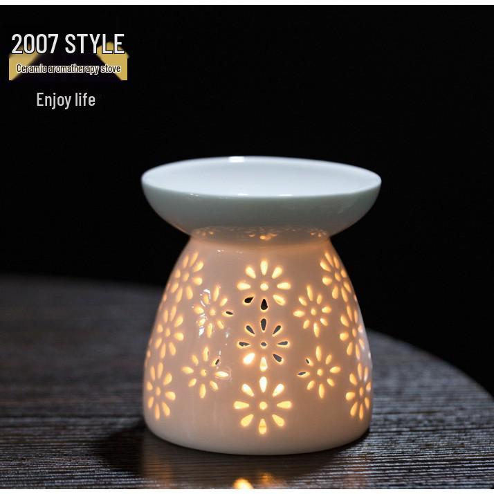 Classic Ceramic Multi-Flower Candle Holder for Essential Oils