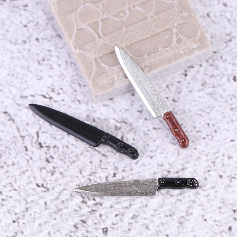 1:12 Dollhouse Miniatures Metal Knife Model Mini Kitchen Accessories Toys