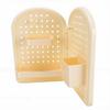 Pen Holder Desk Organizer Wall Mounted Plastic Corner Pegboard for Students Home Office with Adhesive Hooks Cream Yellow