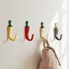 Creative Pepper-Shaped Coat Hook Screw Installation Space Saving Hat Hook Wall-Mounted Key Hook Home