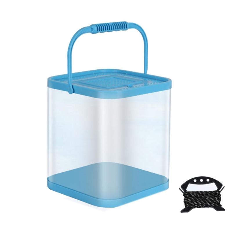 Collapsible Live Fish Bucket Water Container with Handle Large Camp Water Bucket Folding Washing Basins Lightweight Pail