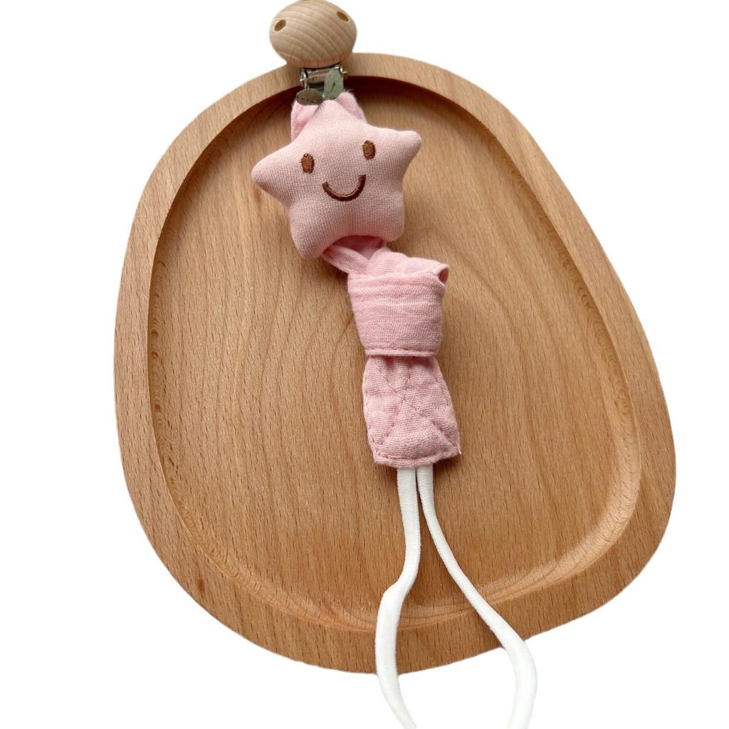 Cute Cartoon Animals Pacifier Chain Clip Cotton Cloth Dolls Animal Wood Rodent Nipples Holder Newborn Toys Teether Accessories