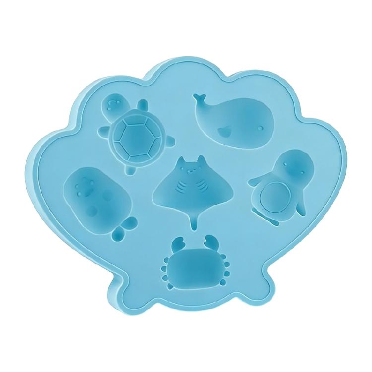 

Marine Animal Shape Ice Maker 6 Cavities Silicone Molds For Making Ice Candies Chocolate Freezing Drinks and Cocktails синій