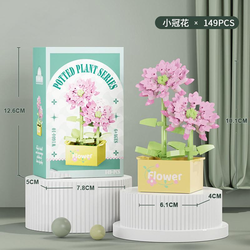 Flower Bouquet Mini Particle Building Blocks Flower Kit 3D DIY Creative Plants Micro Bricks for Home Decor Girl Gift Adults Kids