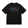 Women's Trend All-Season Classic T-Shirt Happy Slogan Colorful Font Design Tee