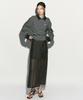 RE RHEE Sheer Cupro Maxi Skirt Midnight Navy