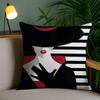 Vantage Anime Elegant Lady Pattern Pillow Case Anti-Dustmite Pillowcase Invisible Zipper Silky Short Plush Sofa Cushion Cover