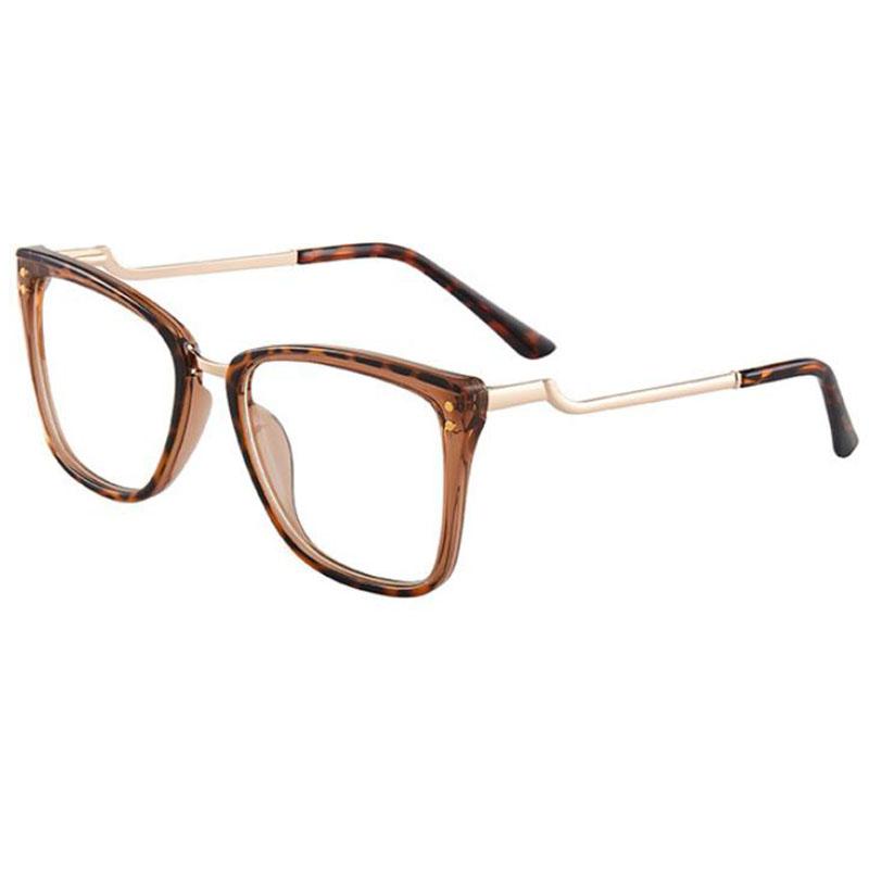 Luxury Brand Square Myopia Glasses Khaki Eyeglasses Frame Women Office Anti Blue Light Computer Glasses TR90