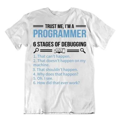 Debugging Programmer T-Shirt Word Game Joke Science Best Gift 4XL