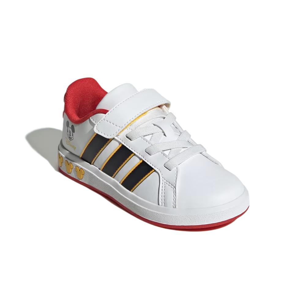 Adidas X Disney Mickey Mouse Grandcourt Fashion Comfortable Versatile Low-Top Kids Running Shoes Kids sneaker Cloud-White Core-Black JQ8067