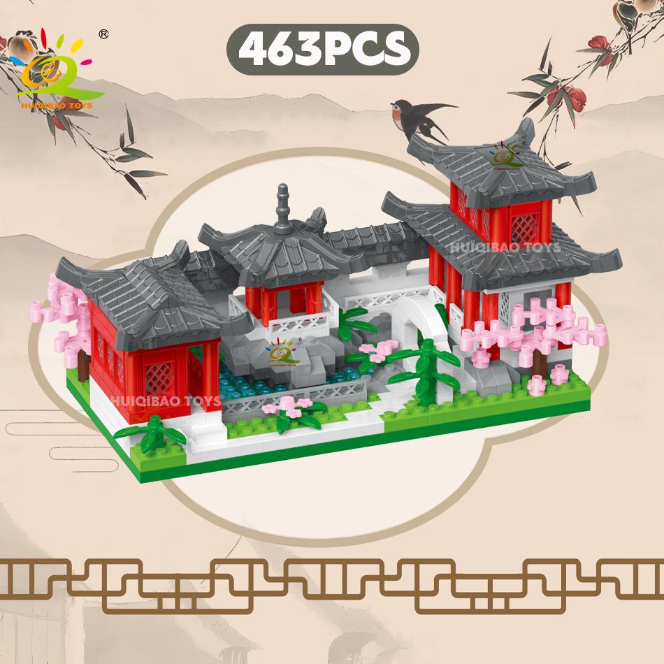 Classic Suzhou Gardens Mini Micro MOC Model Building Block Traditional Architecture House Set DIY Bricks Toys for Adult