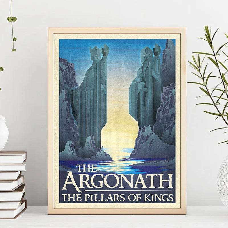 Abstract Ring Art Retro Travel Poster Canvas Painting Vintage Film Mordor Castle Lord Magic Wall Prints Room Home Decor Picture