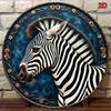Metal Wall Art Zebra Round Vintage Home Decor