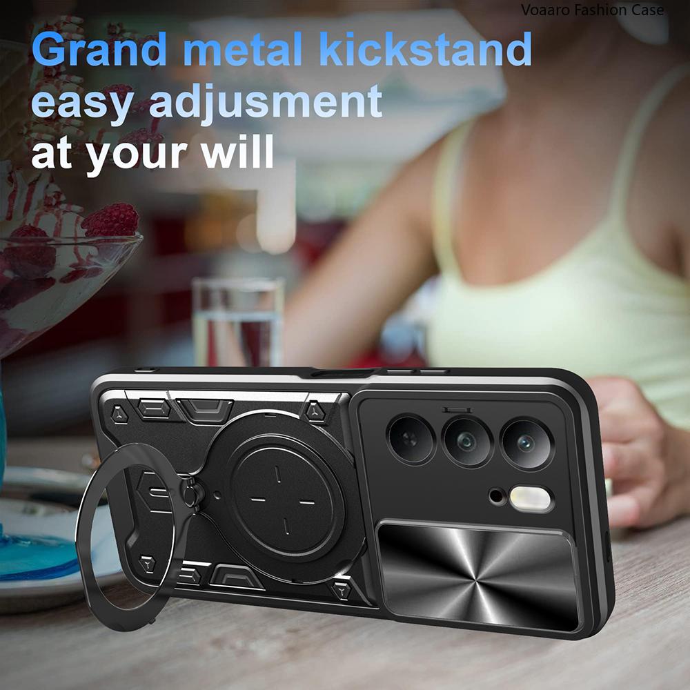 Slide Lens Camera Armor Funda for Realme C71 4G Global Case for OPPO Realme C71 4G RMX5303 Case Magnetic Ring Stand Holder Cover