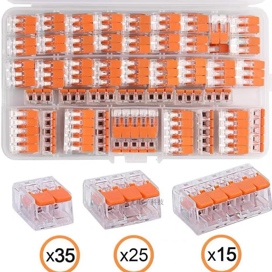 75-Piece Transparent Wire Connectors: Quick Wiring Terminals PCT-412, PCT-413, PCT-415, CE Certified