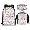 Classic Novelty Peculiar Funny Cool Nurse 3D Print 3pcs/Set Pupil School Bags Laptop Daypack Backpack Lunch Bag Pencil Case