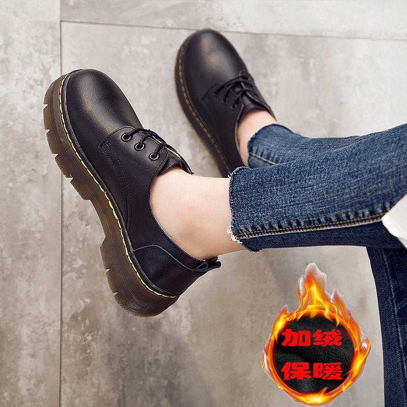 Genuine leather women's shoes 2025 new thick heel platform British style Oxford sole small leather shoes fashionable versatile soft leather casual sho