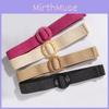 Bohemian Waist Belt For Women With Elastic Resin Buckle And Woven Design For Casual Wear
