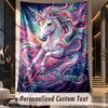 Unicorn (158) Theme Custom Tapestry Personalized Custom Name Text Wall Hanging Tapestry Home Decor Background Cloth