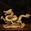 Feng Shui Lucky Copper Dragon Ornaments Wealth Figurine Home Office Desktop Decor
