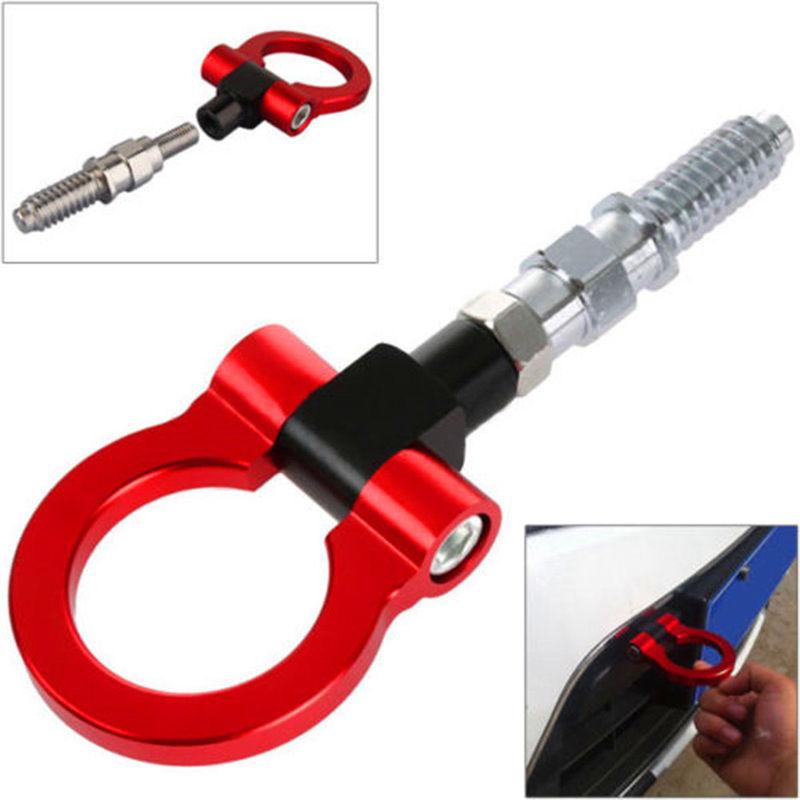 NEW Red Trailer Tow Hook Ring Eye Towing Front Rear Aluminum For an Cars