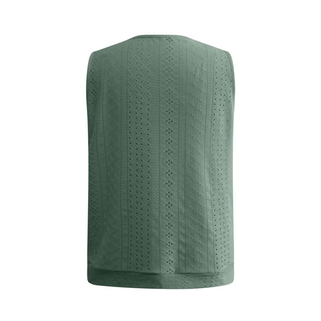 Damenmode Rundhals Ärmelloses Tanktop Farbe Lässiges Oberteil