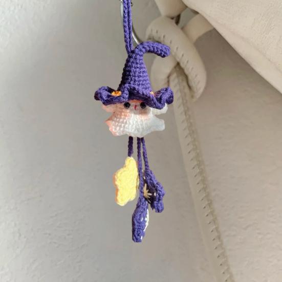 

Halloween Pendant 3D Soft Plush Ghost Crochet Kit Festive Holiday Pendant Decoration Whimsical Halloween Accessories чорний