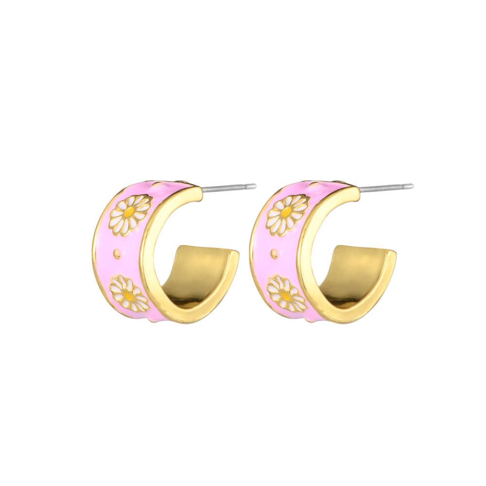 Geometric Alloy Unique Earrings With Artificial Stones Elegant Womens Jewelry