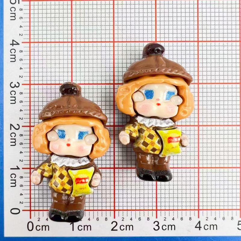 Cartoon Clown Doll Resin Accessories: Cute Handmade Ornaments for Hair Clips, Refrigerator Magnets, and Phone Cases