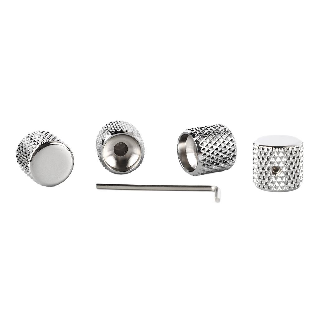 4Pcs Guitar Knob Metal Volume Tone Control Dome Flat Top Barrel Knob Musical Instrument Accessory