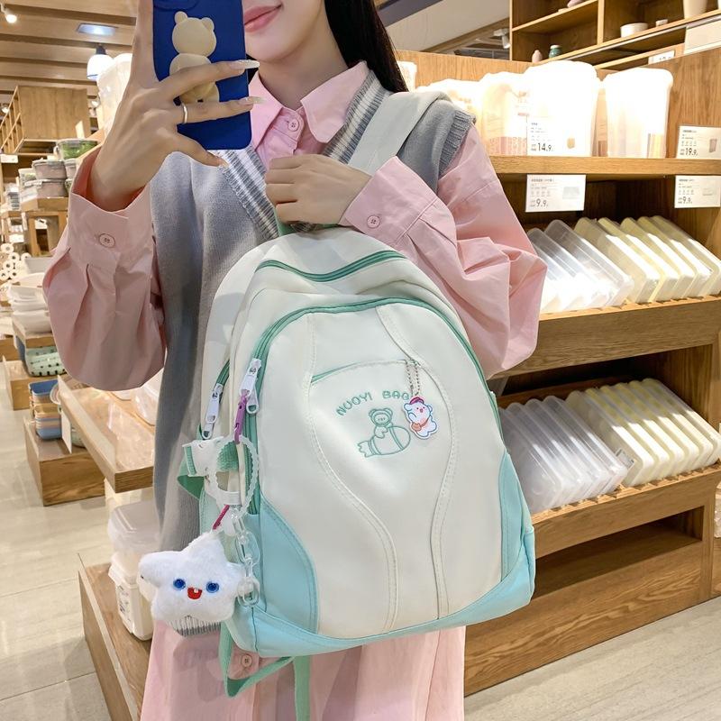 Japanese High-value Schoolbag Female Korean Ins Junior High School Student Contrasting Color Backpack Versatile Girl Small Fresh Backpack
