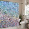 1pc Vibrant Floral Glitter Polyester Shower Curtain - Colorful, Washable, No-Drill Installation, Fashionable Home Bathroom Dec