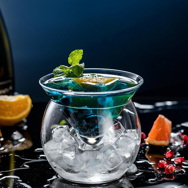 Amerikaanse Innovatie Split Type Doe-het-zelf Moleculaire Gastronomie Cocktailglas Kegel Rond Bol Glazen Set Martini Glas Smoothies Container