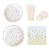 Polka Dot Birthday Party Disposable Tableware Set: Plates, Cups, Tablecloth, Banners