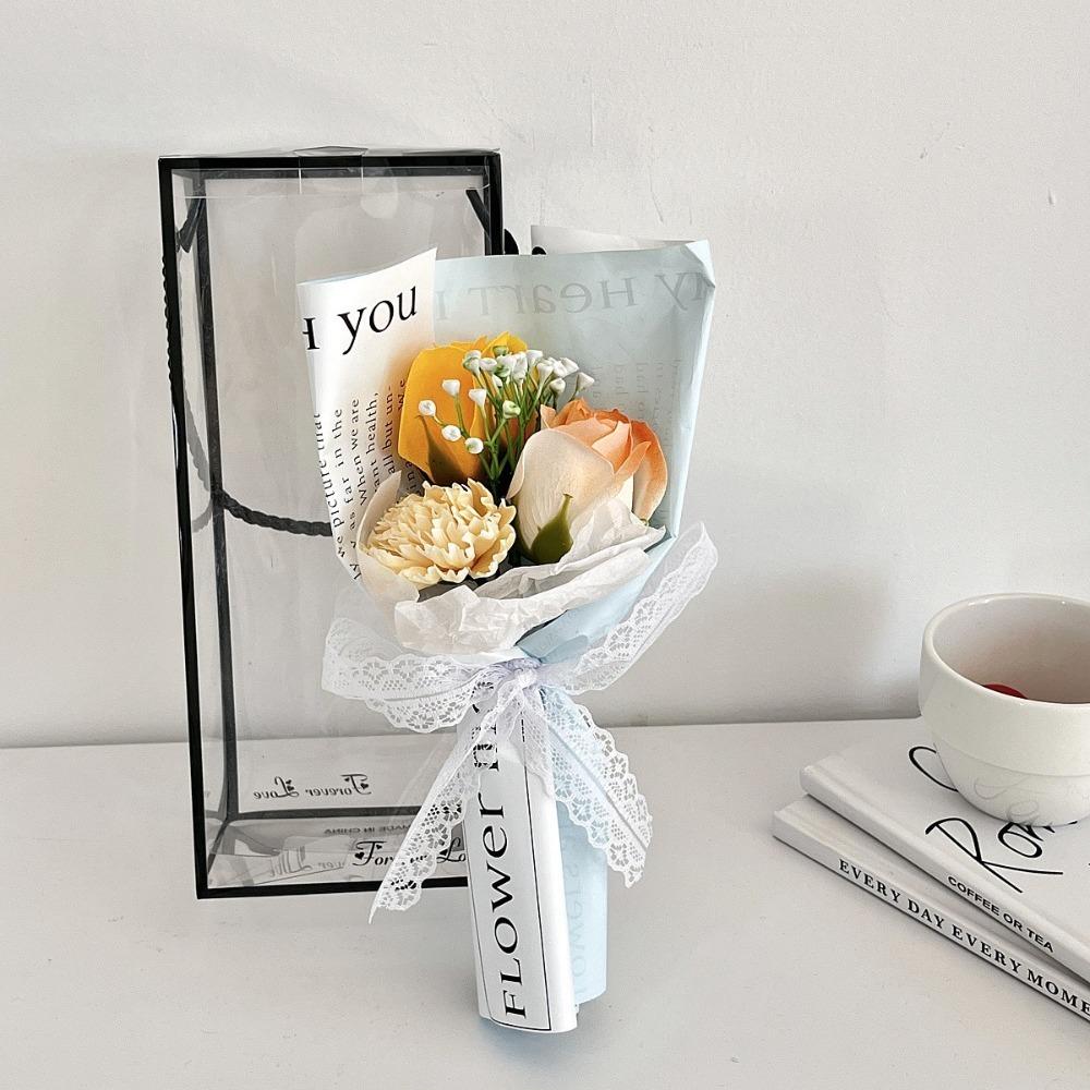 New No Fading 3 Heads Artificial Rose Bouquet Simulated with Packaging Box Simulated Flowers Wedding Gifts Valentine's Day
