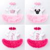 Newborn Baby Girl Birthday Outfit: Short-Sleeved Two-Piece Romper Dress
